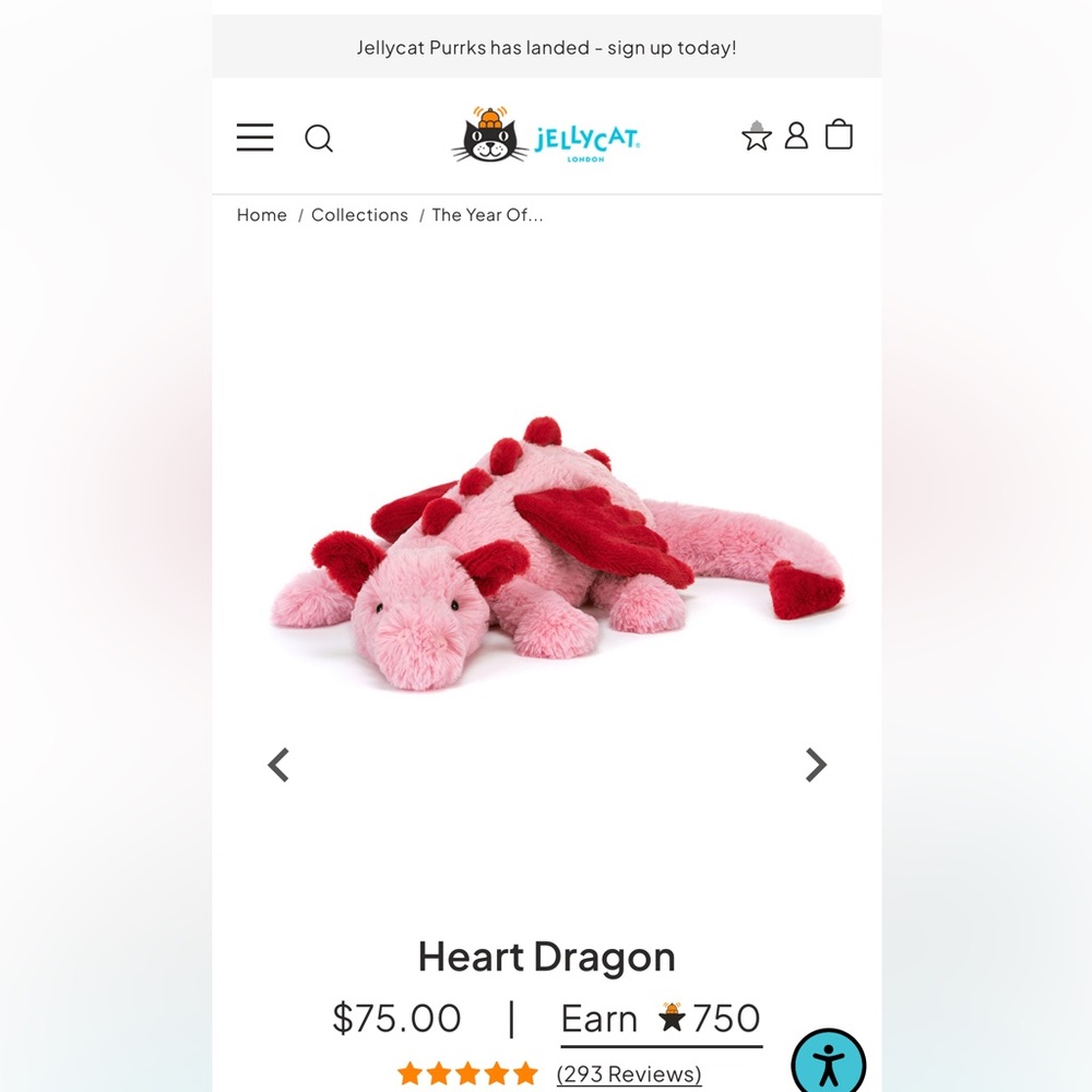 Jellycat Heart Dragon